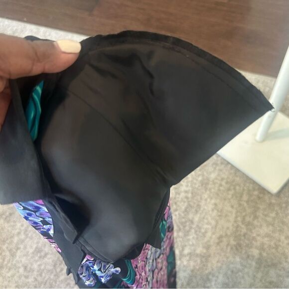 Bob Mackie Wearable Art Black Floral Silk Button-Up Blouse XS - Picture 5 of 5